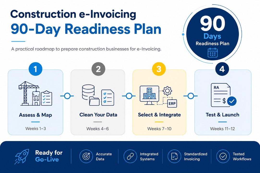90-Days E-Invoicing Readiness Plan for the UAE Construction Companies by KPI
