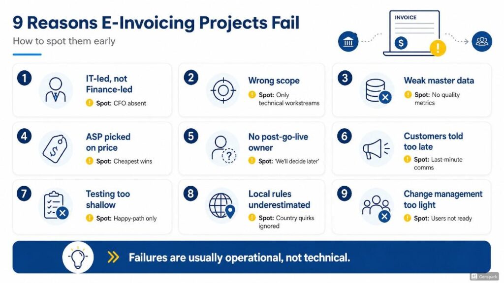 Early Warning Signs Checklist for E-Invoicing UAE Business Failure by KPI